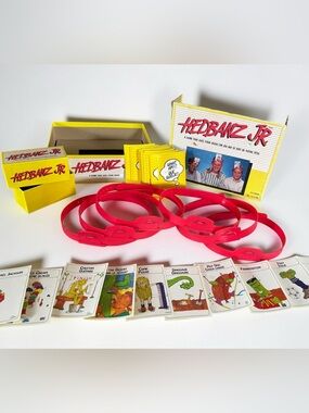 Hedbanz Jr Replacement Set Headbands Cards Box Vintage